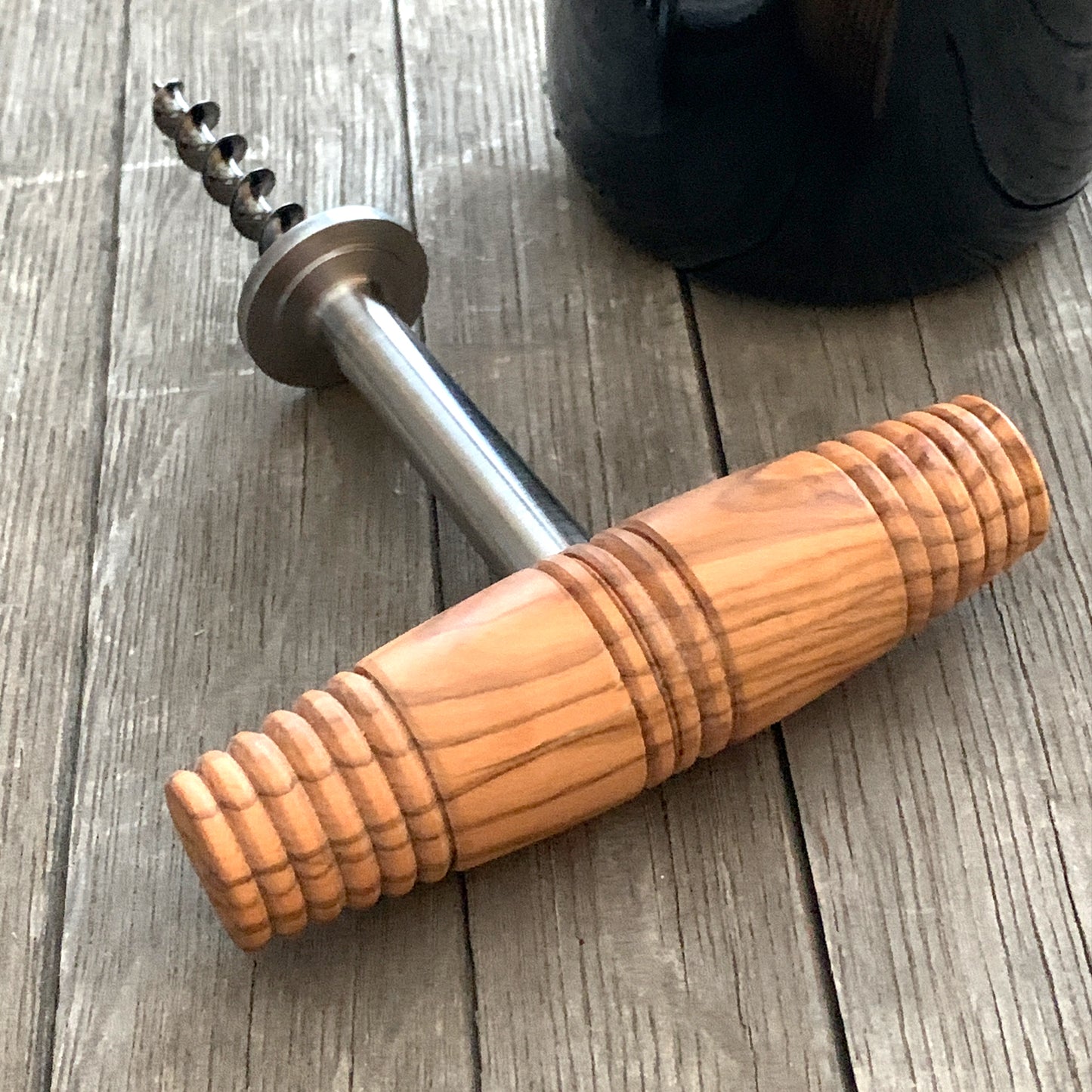 Wine Helix Direct Pull Corkscrew - Olive Wood Edition